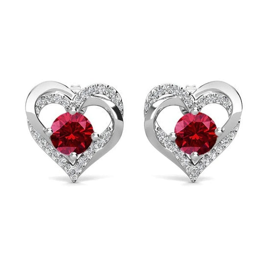 Cate & Chloe Forever January Birthstone 18k White Gold Earrings with Swarovski Crystals for Women