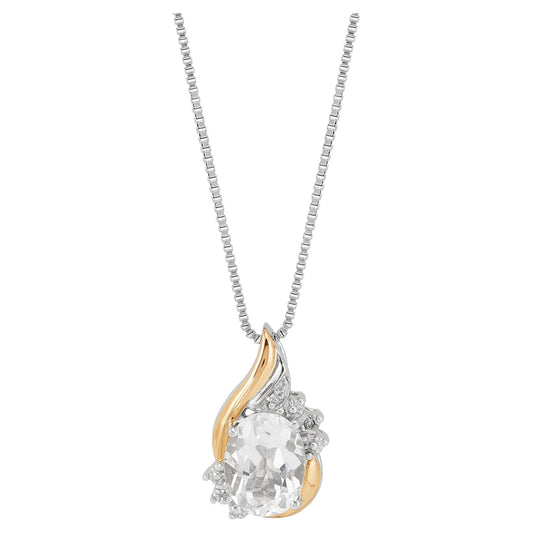 Brilliance Fine Jewelry Genuine White Topaz Diamond Accent Necklace