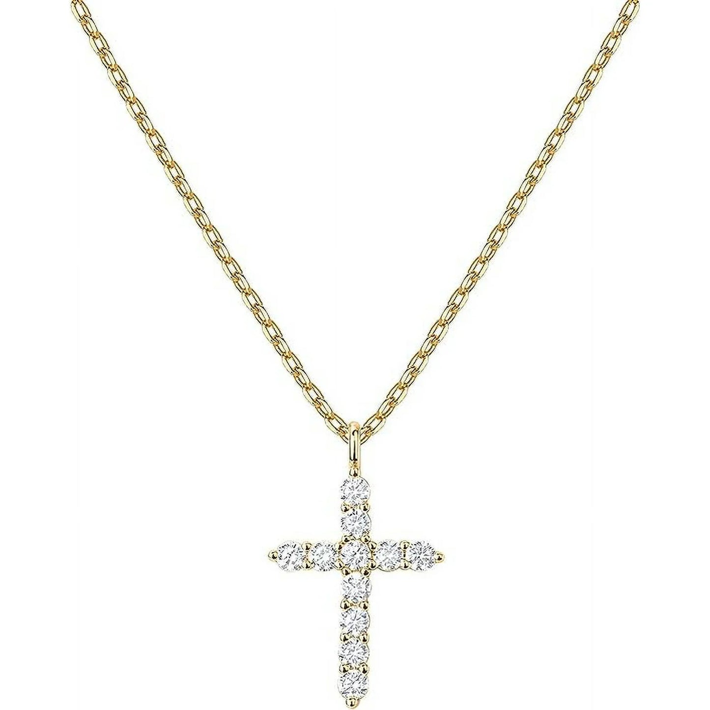 PAVOI 14K Yellow Gold Plated Cross Necklace for Women | Cross Pendant | Gold Necklaces for Women