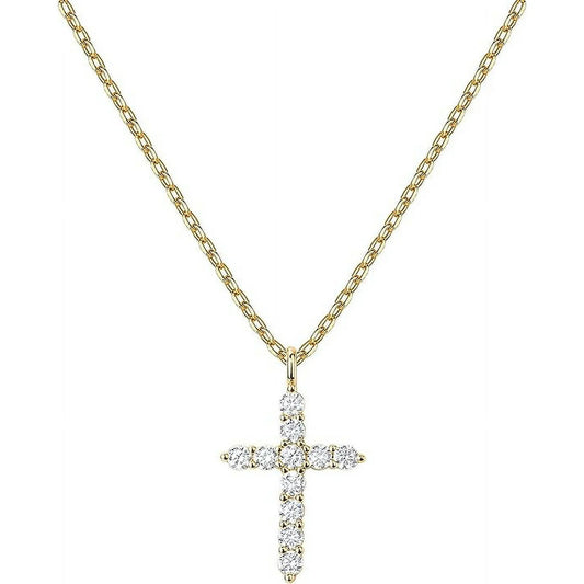 PAVOI 14K Yellow Gold Plated Cross Necklace for Women | Cross Pendant | Gold Necklaces for Women