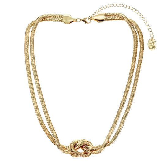 Time and Tru Goldtone Knotted Snake Chain Necklace, 16" +3" Extender (Women's)